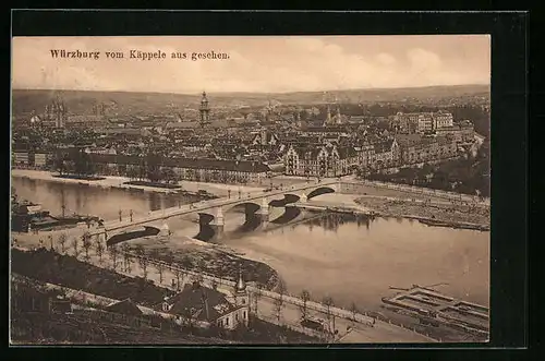 AK Würzburg, Vom Käppele aus gesehen