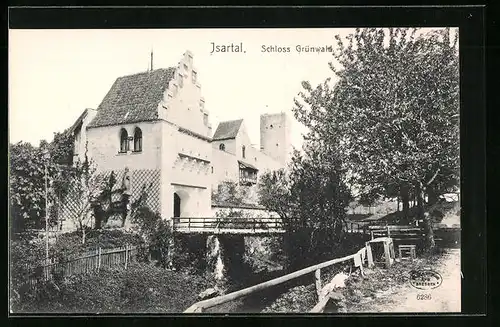 AK Grünwald /München, Blick auf das Schloss