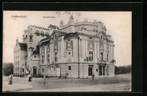 AK Halberstadt, Stadttheater Aussenfassade