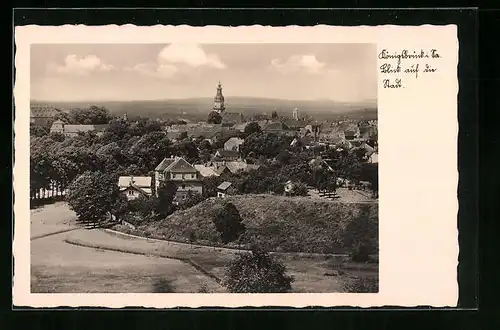 AK Königsbrück /Sa., Blick auf die Stadt aus der Vogelschau