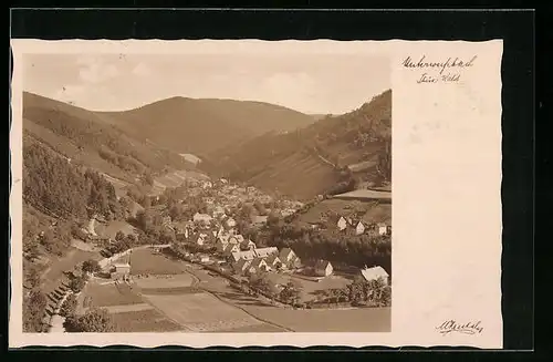 AK Unterweissbach /Thür., Blick auf den Ort aus der Vogelschau