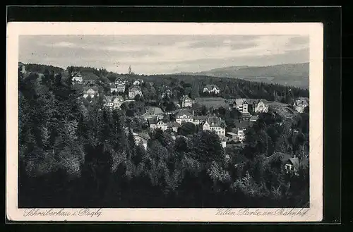 AK Schreiberhau /Riesengebirge, Villen Partie am Bahnhog aus der Vogelschau