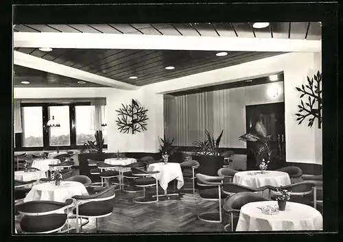 AK Templin, Dachcafé mit Bestuhlung im DGB-Erholungsheim Friedrich Engels