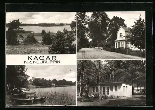 AK Kagar /Neuruppin, Blick über den Braminsee, Grosser Zermittensee