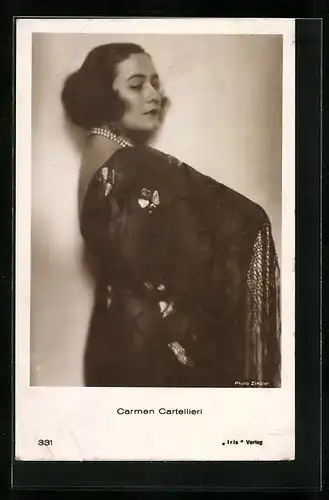 AK Schauspielerin Carmen Cartellieri in Abendgarderobe