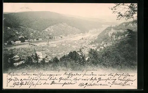 AK Heidelberg, Teilansicht vom Gaisberg gesehen