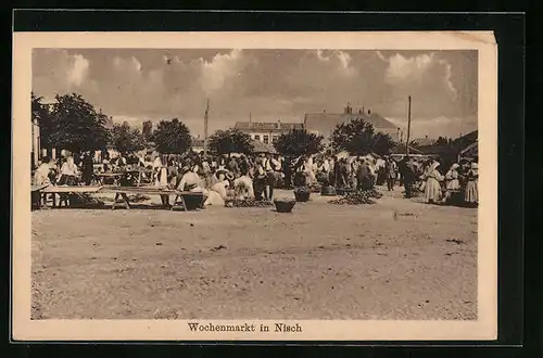 AK Nisch, Szene vom Wochenmarkt