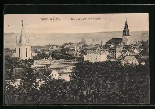AK Crossen /Oder, Blick von Wilhelmshöhe