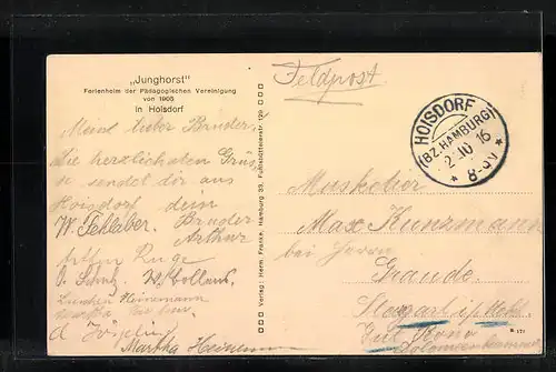AK Hoisdorf, Ferienheim Junghorst der Pädagogischen Vereinigung von 1905