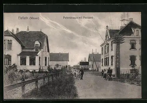 AK Elsfleth /Weser, Peterstrasse mit Postamt