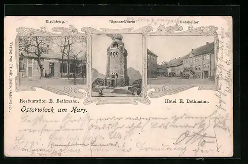 AK Osterwieck /Harz, Restaurant u. Hotel E. Bethmann, Ratskeller