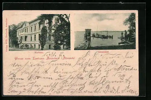 AK Arendsee /Altmark, Kurhaus, Seeansicht