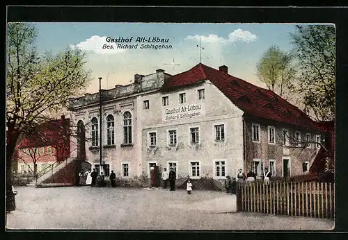 AK Löbau i. Sa., Gasthof Alt-Löbau von Richard Schlagehan
