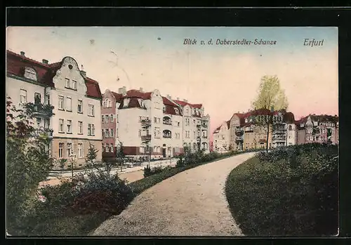 AK Erfurt, Blick von der Strasse Daberstedter-Schanze