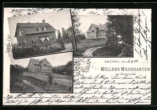 AK Erfurt, Gasthof Müllers Milchgarten am Steigerwald - Aussenansicht