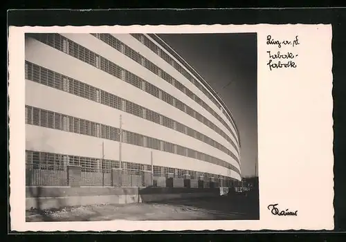 AK Linz a. d. D., Tabakfabrik im Bauhausstil