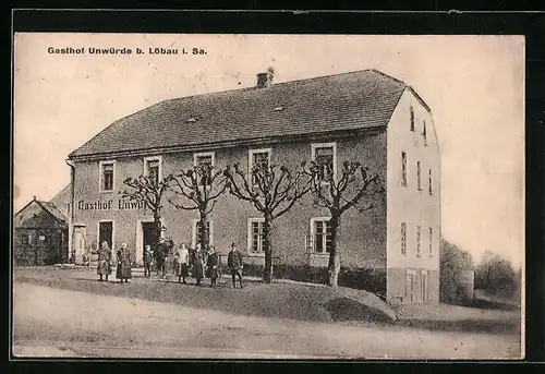 AK Löbau i. Sa., Gasthof Unwürde