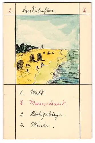 40 Handzeichnungen Kartenspiel Quartett mit 10 Themen, Insekten, Gebäude, Verkehrsmittel, Erdteile, Landschaften u.a.