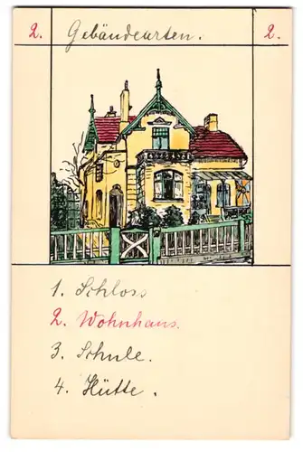 40 Handzeichnungen Kartenspiel Quartett mit 10 Themen, Insekten, Gebäude, Verkehrsmittel, Erdteile, Landschaften u.a.