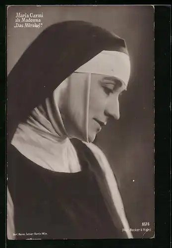 AK Schauspielerin Maria Carmi als Madonna in Das Mirakel