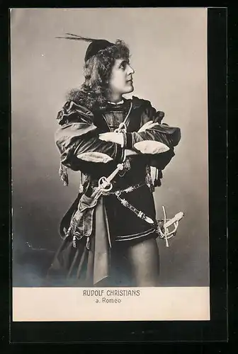 AK Schauspieler Rudolf Christians als Romeo im Kostüm