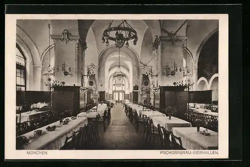 AK München, Gasthaus Pschorrbräu-Bierhallen, Innenansicht