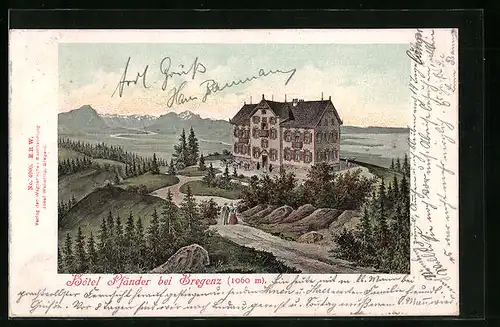 Lithographie Bregenz, Hotel Pfänder