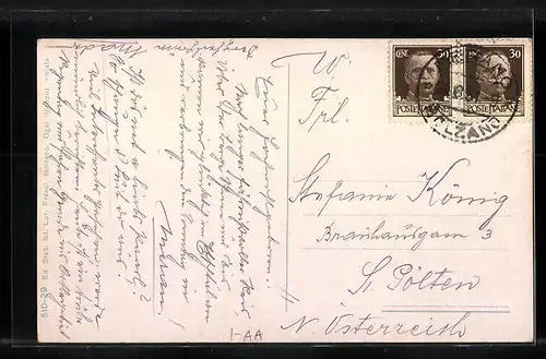 AK Merano, Panorama, Kinder in Trachten