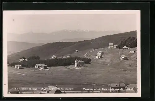 AK Panagurichté, Panoramansicht mit Häusern und Bergen