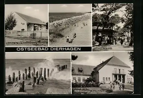 AK Dierhagen /Ribnitz-Damgarten, Ostseebad mit Ladenstrasse und FDGB-Erholungsheim