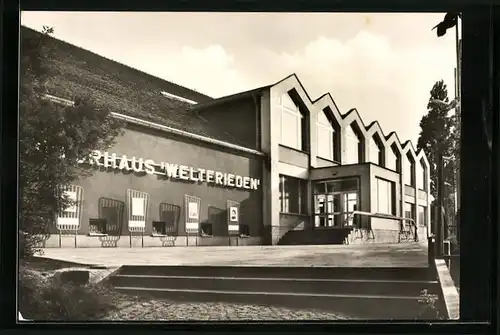 AK Mücheln /Geiseltal, Blick zum Kulturhaus Weltfrieden