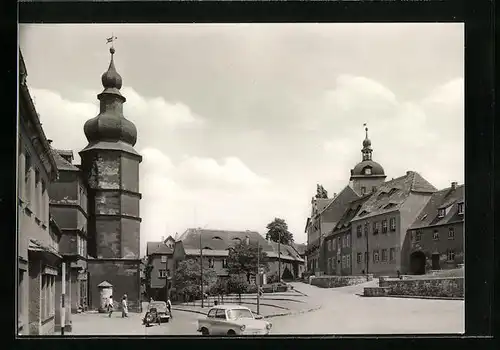 AK Mücheln /Geiseltal, Blick über den Marktplatz