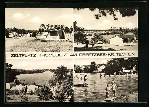 AK Thomsdorf am Dreetzsee, Zeltplatz mit Ansichten zum See