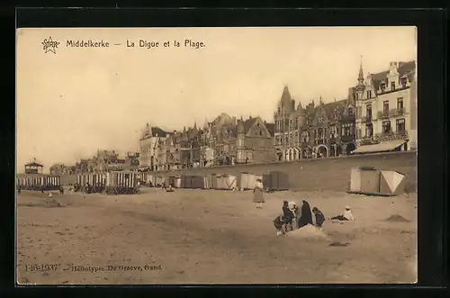 AK Middelkerke, La Digue et la Plage