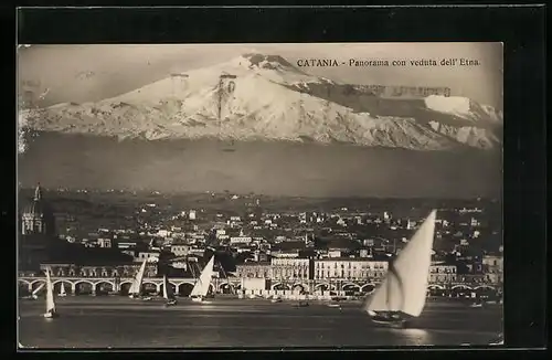 AK Catania, Panorama con veduta dell` Etna
