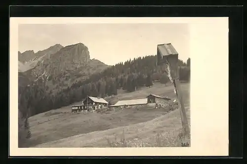 AK Neustift /Stubai, Mutterberg Alm mit Marterl
