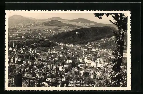 AK Tetschen a. E., Blick vom Quaderberg