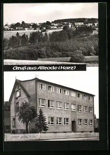 AK Allrode /Harz, Sanatorium und Ortsansicht aus der Vogelschau