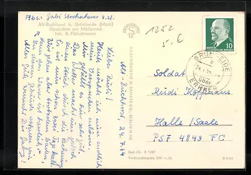 AK Alt-Buchhorst b. Grünheide, Gaststätte am Möllensee