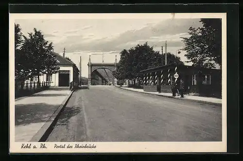AK Kehl a. Rh., Portal der Rheinbrücke