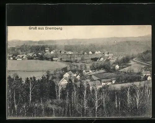 Mini-AK Katzenelnbogen, Panorama mit Waldstück