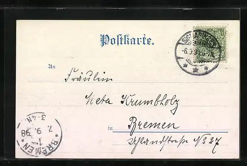 Lithographie Sigmaringen, Mausoleum, Panorama