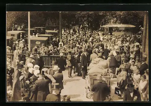 Foto-AK Garding, Heimatfest 1927, Menschenmenge