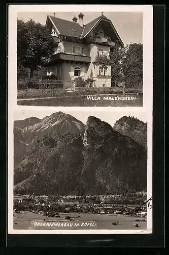 AK Oberammergau, Villa Malenstein, Ortsansicht