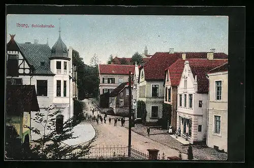 AK Iburg, Schlossstrasse aus der Vogelschau