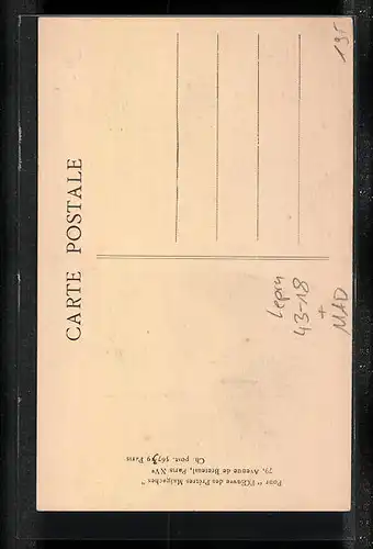 AK Madagascar, Le Pere visite les Lépreux, Missionar mit Leprakrankem