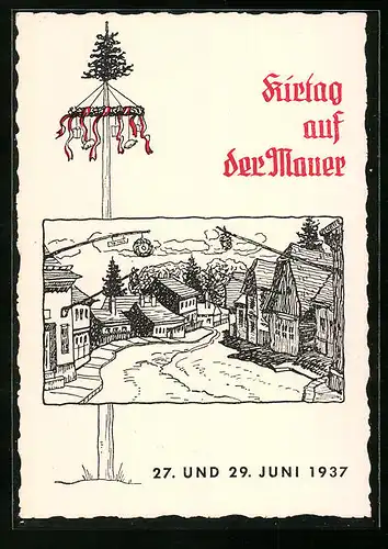 Künstler-AK Wien-Mauer, Kirtag auf der Mauer 27. und 29. Juni 1937