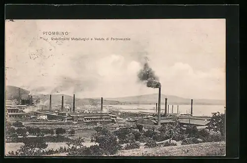AK Piombino, Stabilimenti Metallurgici e Veduta di Portovecchio