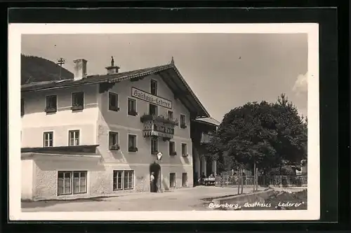 AK Bramberg, Gasthaus Lederer von der Strasse gesehen