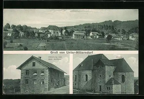 AK Unter-Mitterndorf, Handlung von A. Aulinger, Kirche